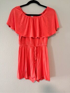 Old Navy Coral Pink Off-Shoulder Romper Size Small